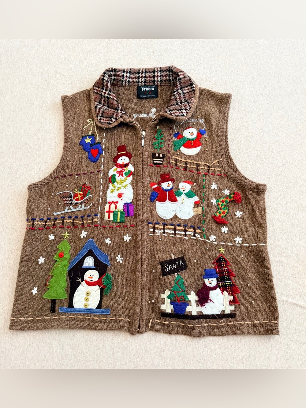 Studio Joy Snowmen Christmas Sweater Vest